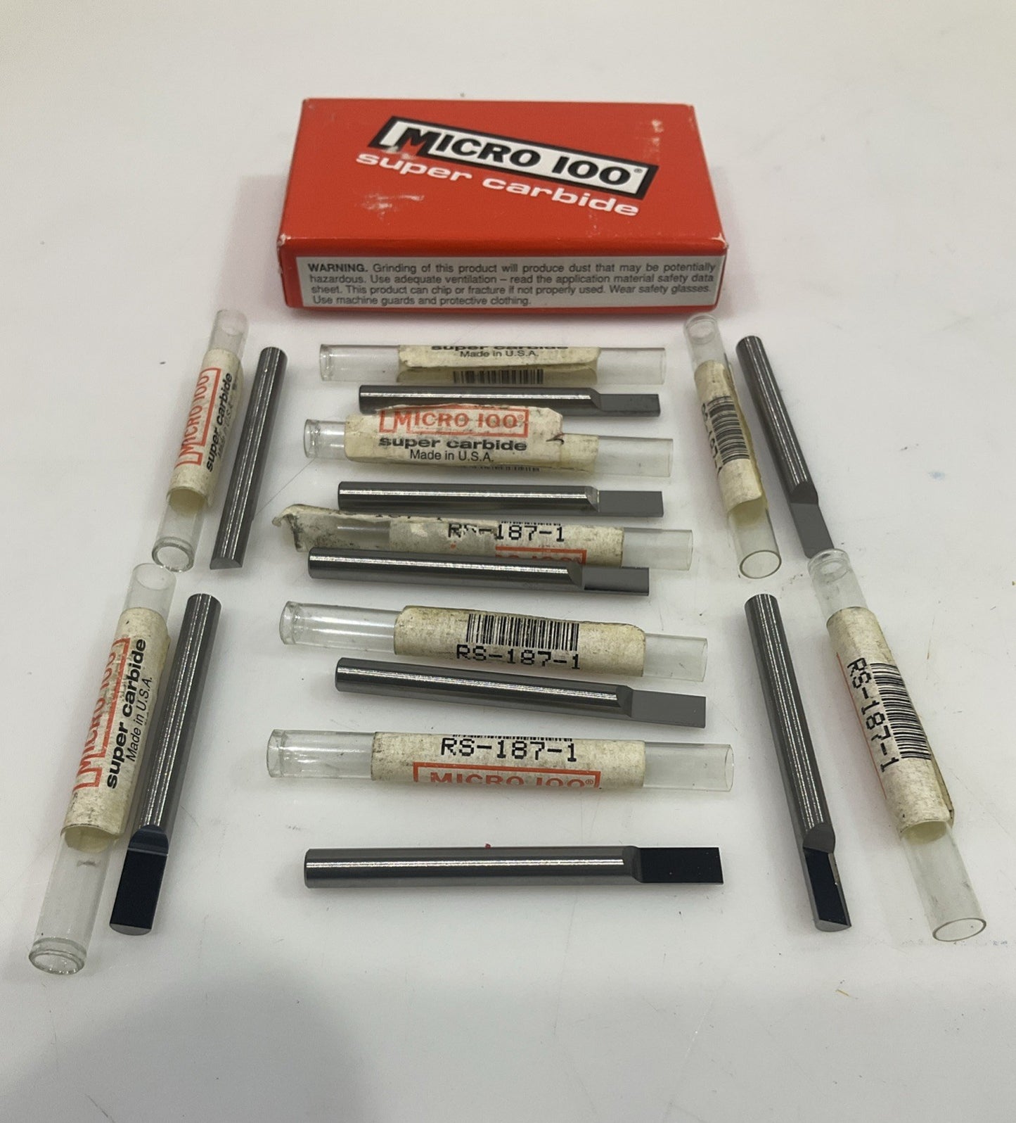 MICRO 100  RS-187-1  ENGRAVING BLANKS - SLIPT  END  SINGLE ENDED  LOT OF  9  Y2M