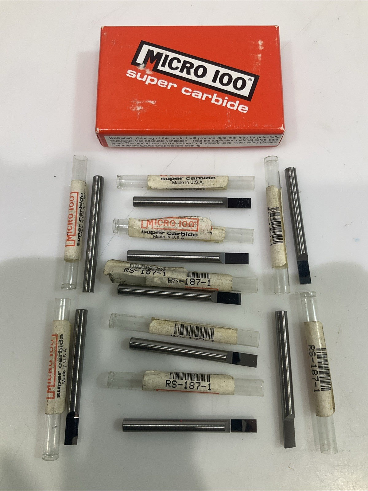 MICRO 100  RS-187-1  ENGRAVING BLANKS - SLIPT  END  SINGLE ENDED  LOT OF  9  Y2M