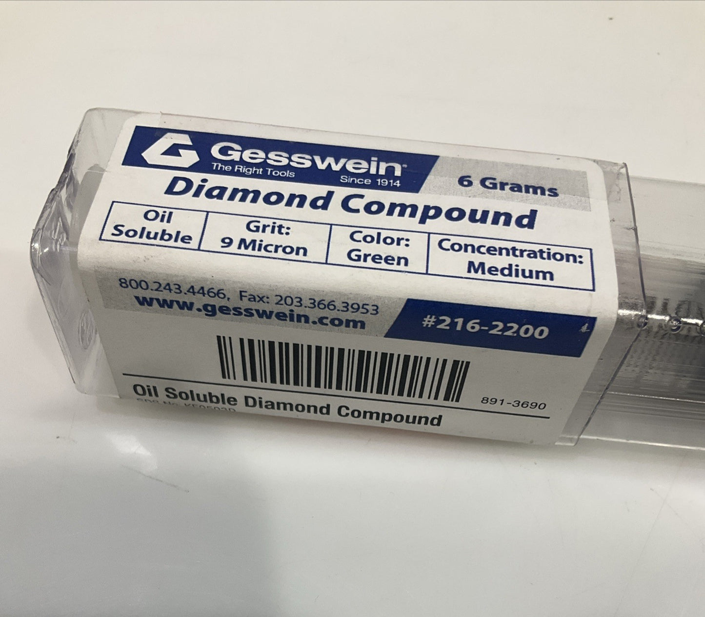 GESSWEIN 216-2200 GREEN 6 GRAMS DIAMOND COMPOUND STANDARD OIL SOLUBLE  QTY2  Y2M