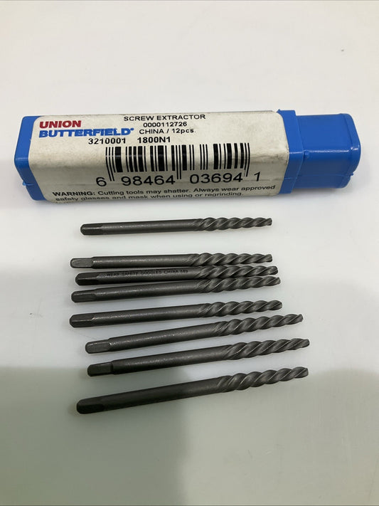 UNIONBUTTERFIEL 3210001 1800N1 SIZE#1 5/64 PRECISION SCREW EXTRACTOR  QTY 8 Y2M
