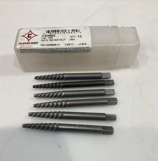CLEVELAN  C53652  SPIRAL FLUTE  SCREW EXTRACTOR  SIZE#2  LOT OF 6 Y2M