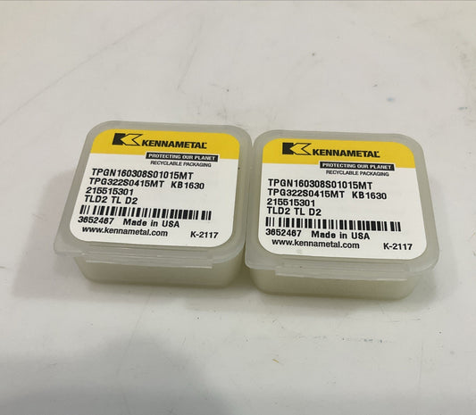 KENNAMETAL   TPG322S0415MT KB1630  PCBN  TURNING  INSERT  LOT OF  2  Y2M
