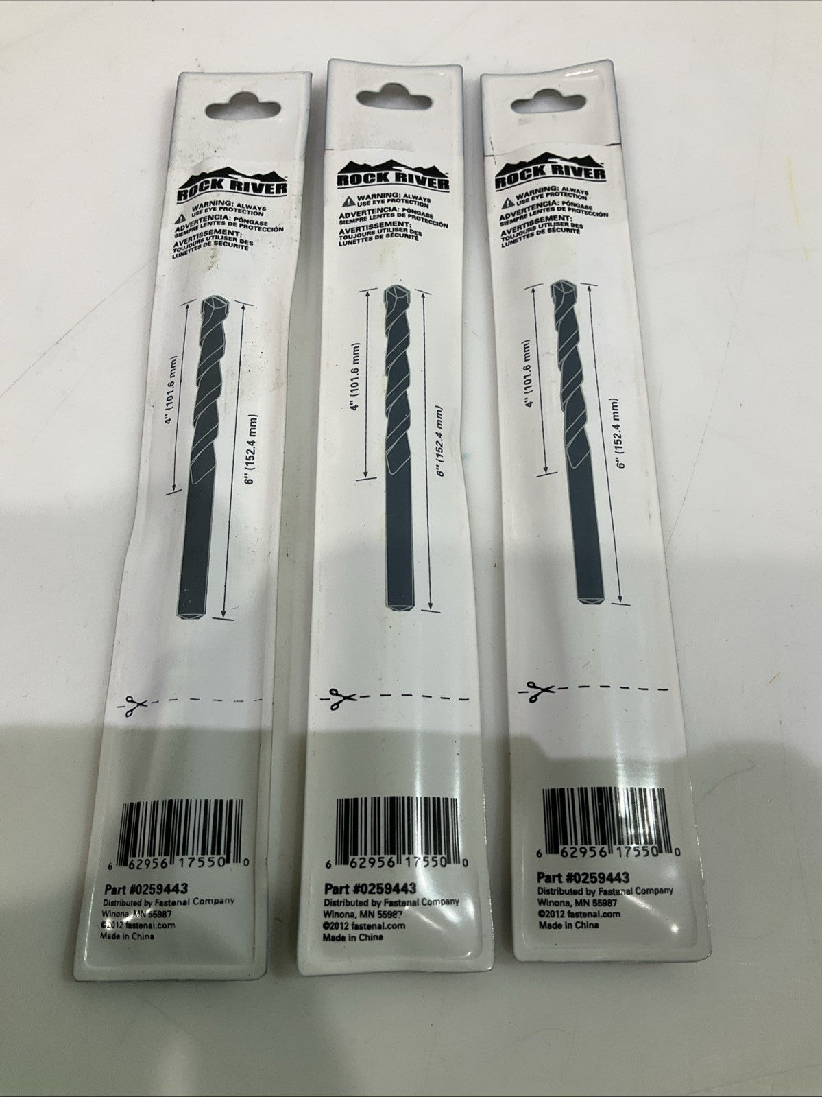 ROCK RIVER  0259443  5/16  CARBIDE  HAMMER DRILL  BIT LOT OF 3  Y2M