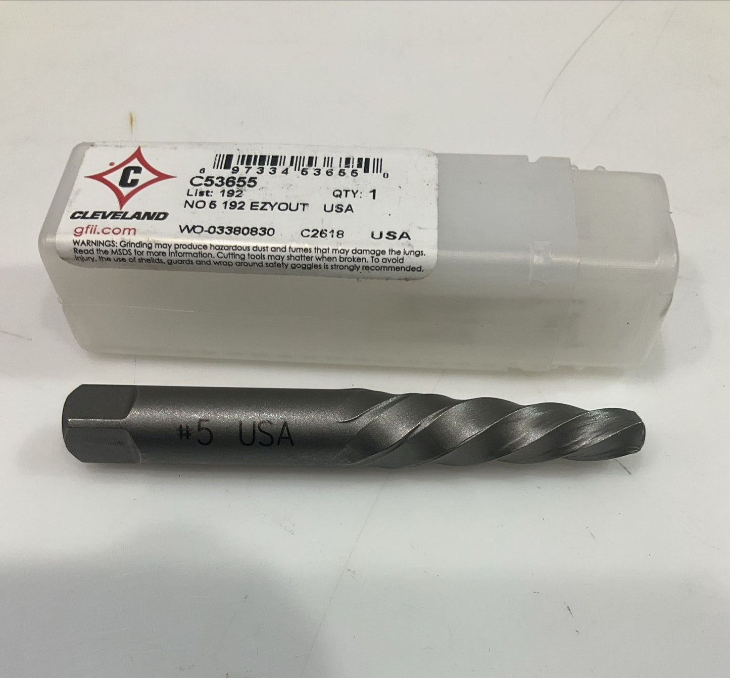 CLEVELAND  C53655 SPIRAL  FLUTE SCREW EXTRACTOR  SIZE#5   Y2M