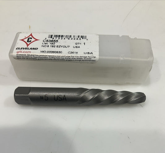 CLEVELAND  C53655 SPIRAL  FLUTE SCREW EXTRACTOR  SIZE#5   Y2M