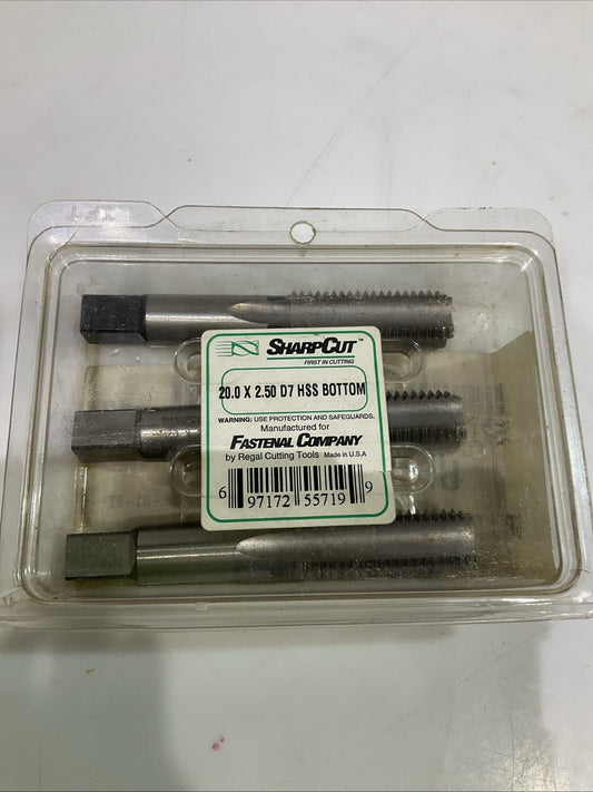 SHARP CUT  20X2.5 D7 HSS FLUTE  BOTTOM HAND TAP LOT OF 3 Y2M
