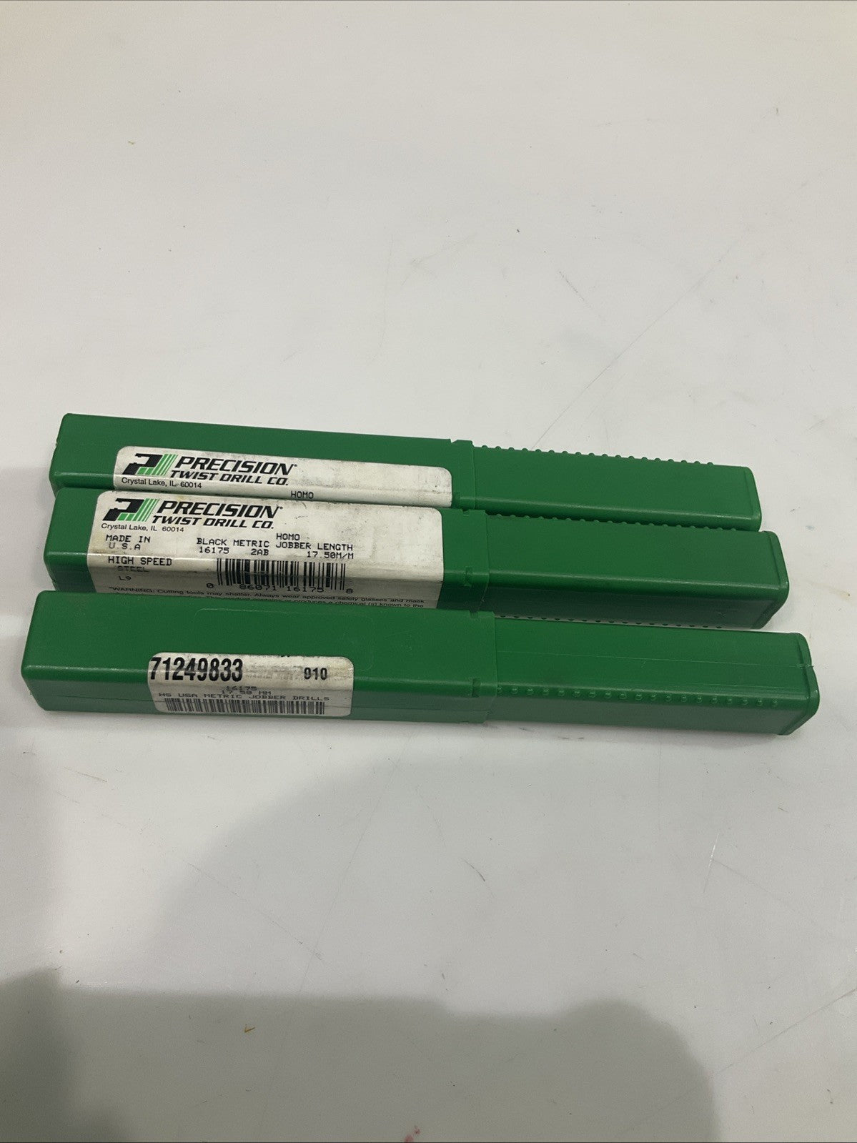 PRECISION   17.5MM   16175  HIGH SPEED  STEEL  JOBBER  DRILL LOT OF  3  Y2M