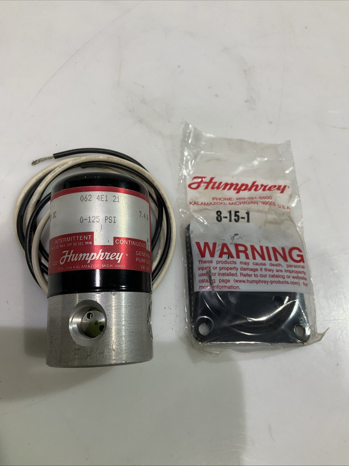 HUMPHREY  062-4E1-21  PNEUMATIC DICTIONARY VALVE   120VDC  Y2M