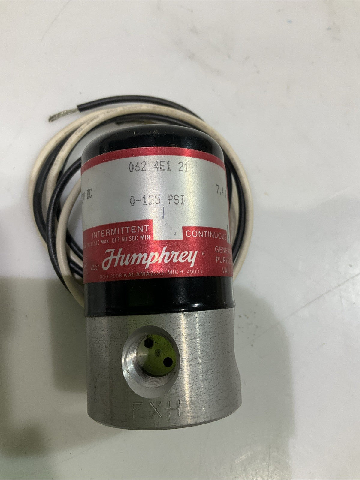 HUMPHREY  062-4E1-21  PNEUMATIC DICTIONARY VALVE   120VDC  Y2M
