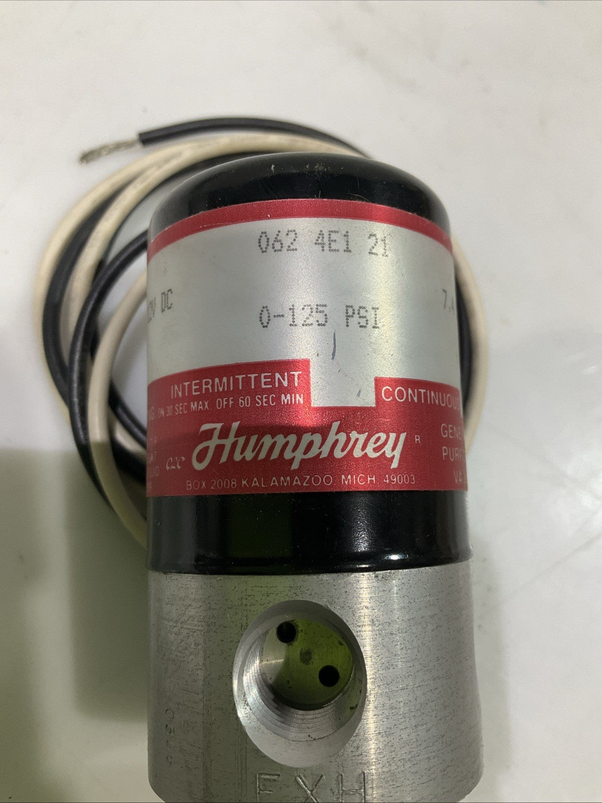 HUMPHREY  062-4E1-21  PNEUMATIC DICTIONARY VALVE   120VDC  Y2M