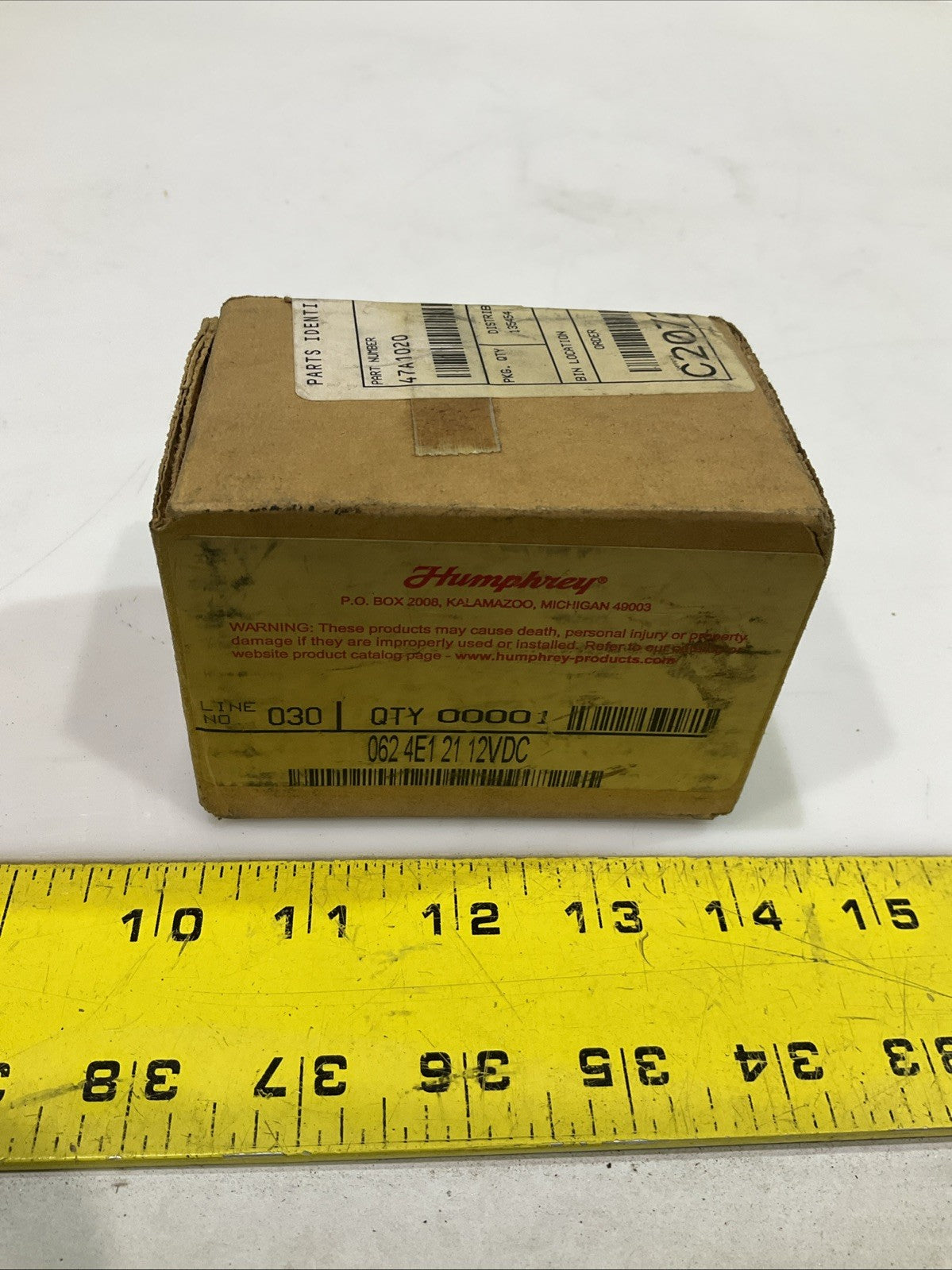 HUMPHREY  062-4E1-21  PNEUMATIC DICTIONARY VALVE   120VDC  Y2M