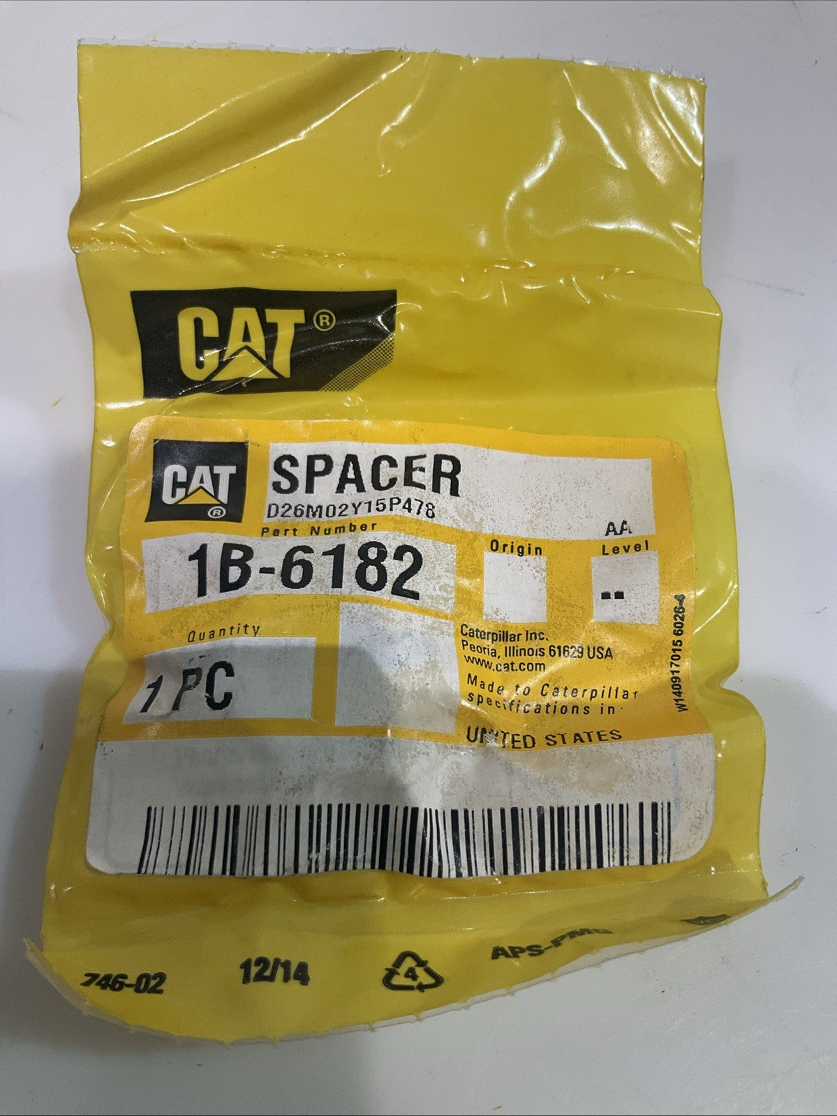 CAT-CATERPILLAR  1B-6182  SPACER  Y2M
