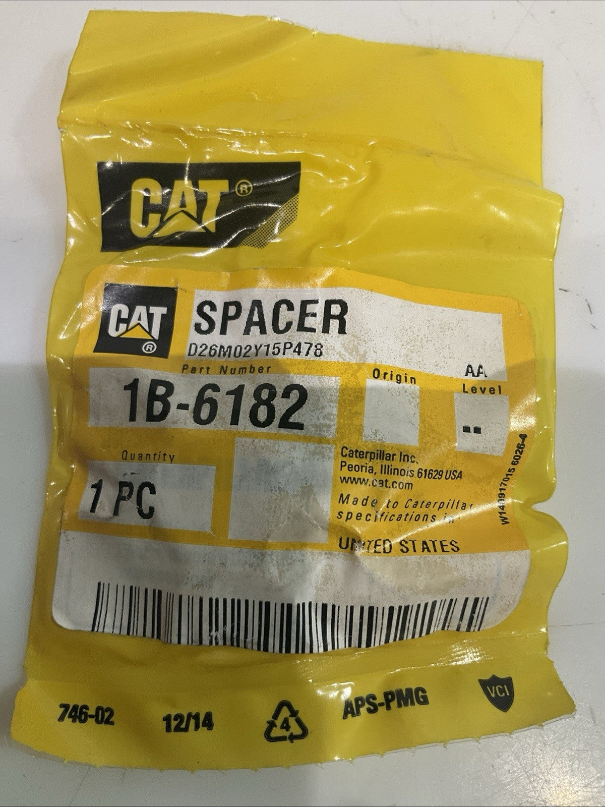 CAT-CATERPILLAR  1B-6182  SPACER  Y2M