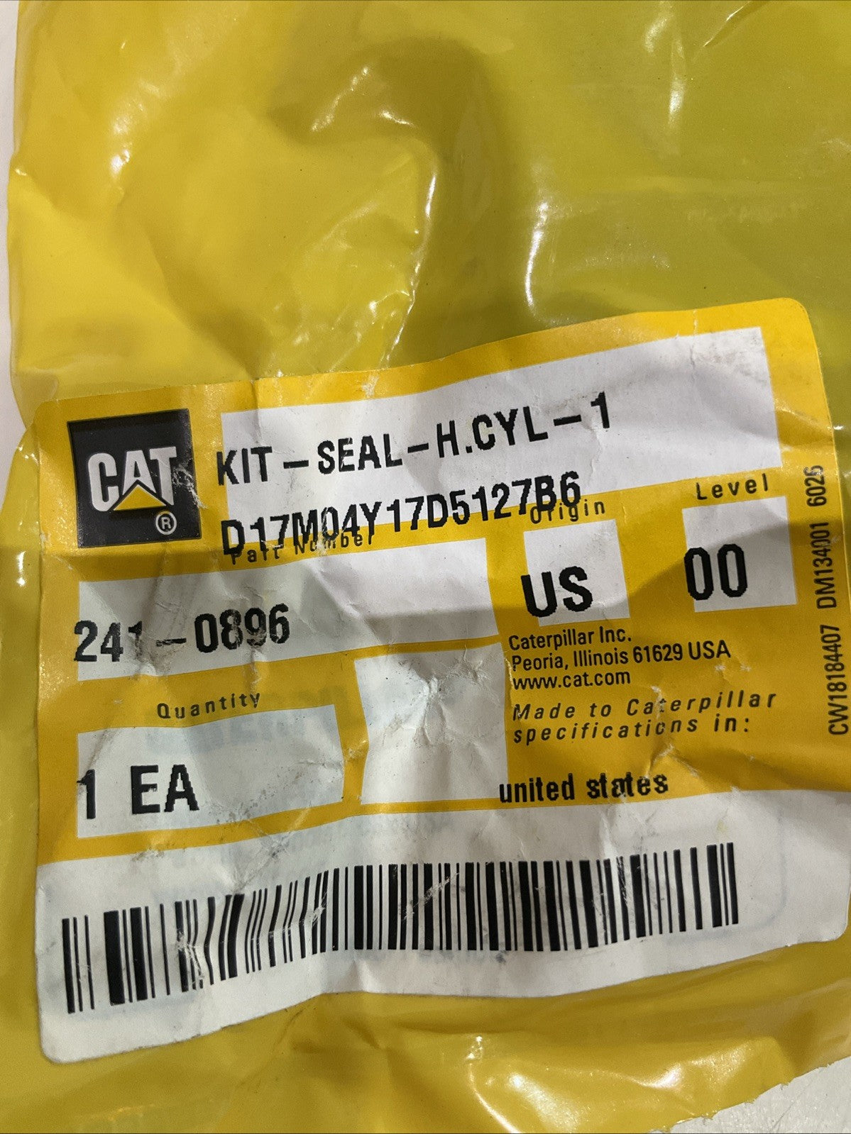 CAT-CATERPILLAR  241-0896  HYDRAULIC CYLINDER SEAL KIT  STANDARD SIZE  Y2M