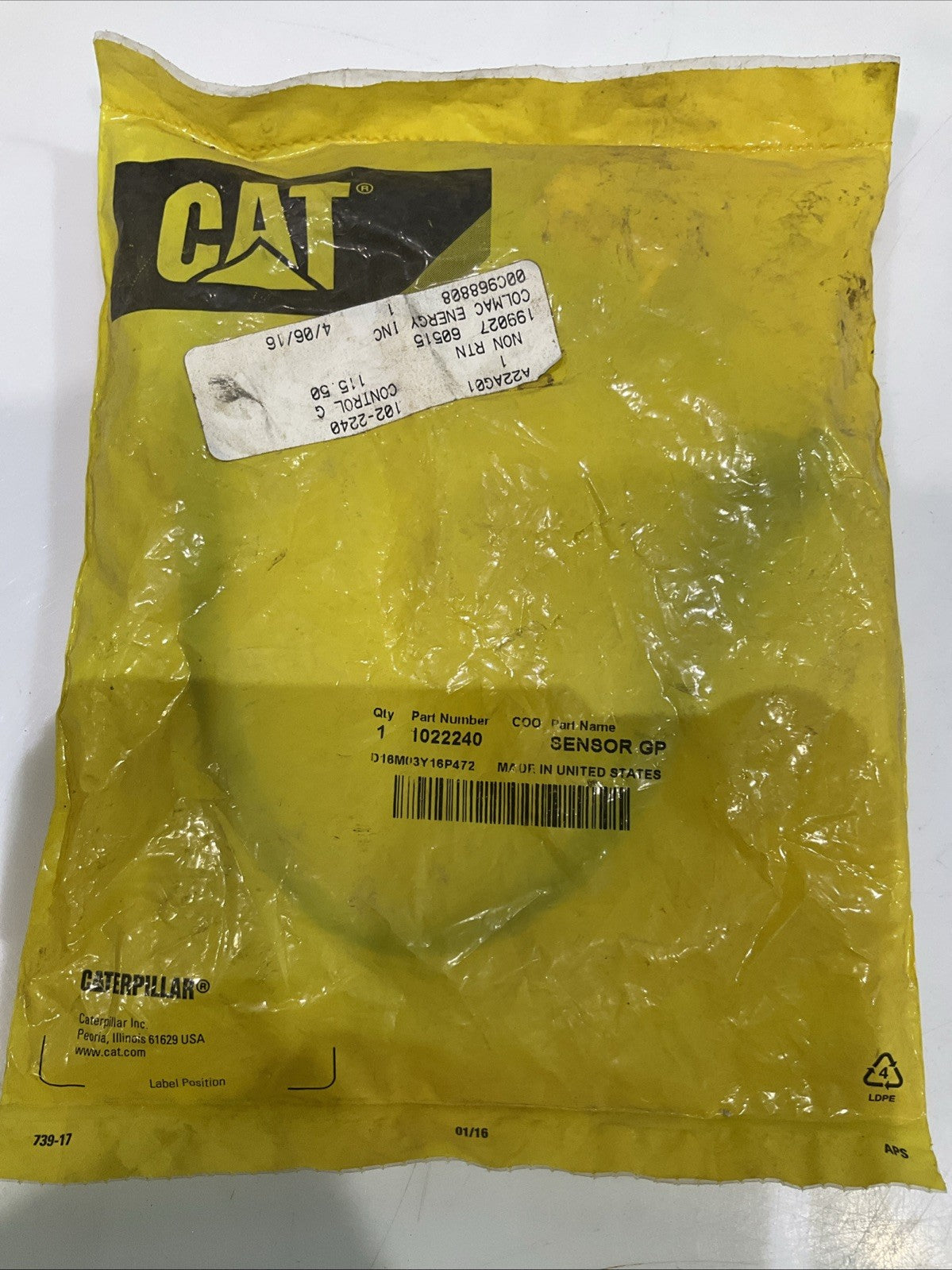 CAT-CATERPILLAR 1022240  TEMPERATURE SENSOR  Y2M