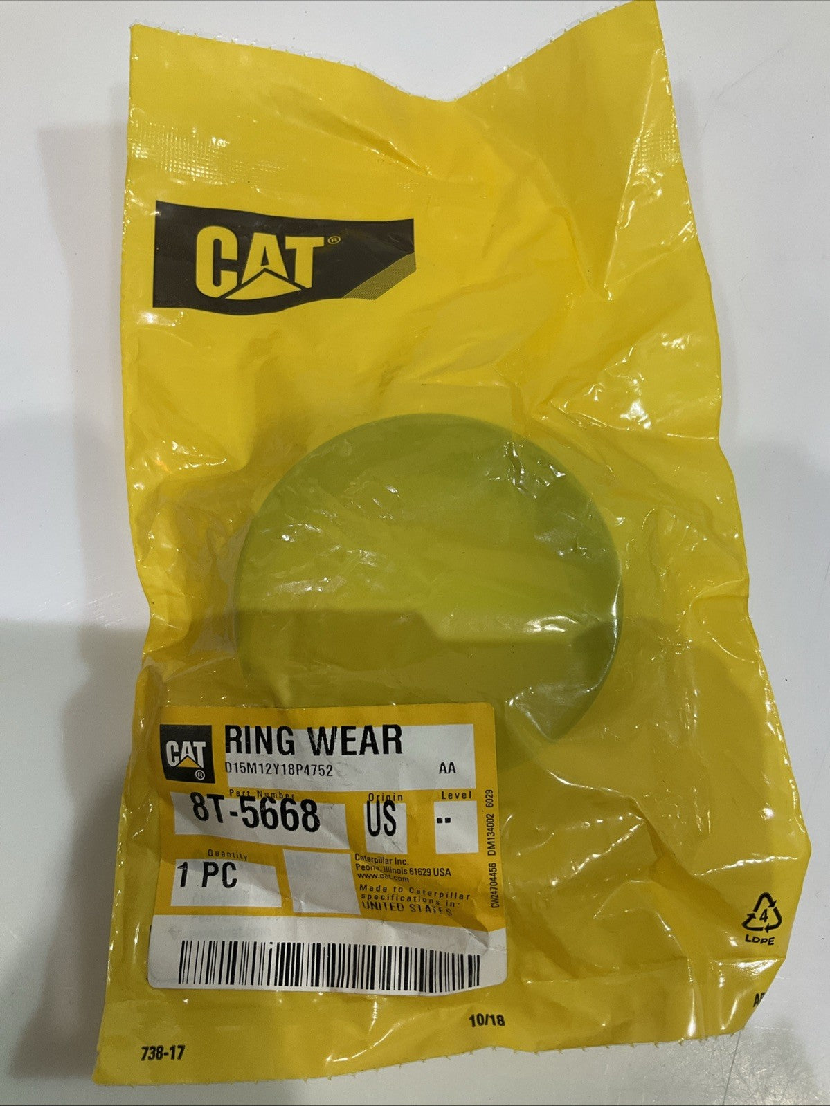 CAT-CATERPILLAR  8T-5668  INNER DIAMETER  PISTON  GUIDE  RING LOT OF 2 Y2M