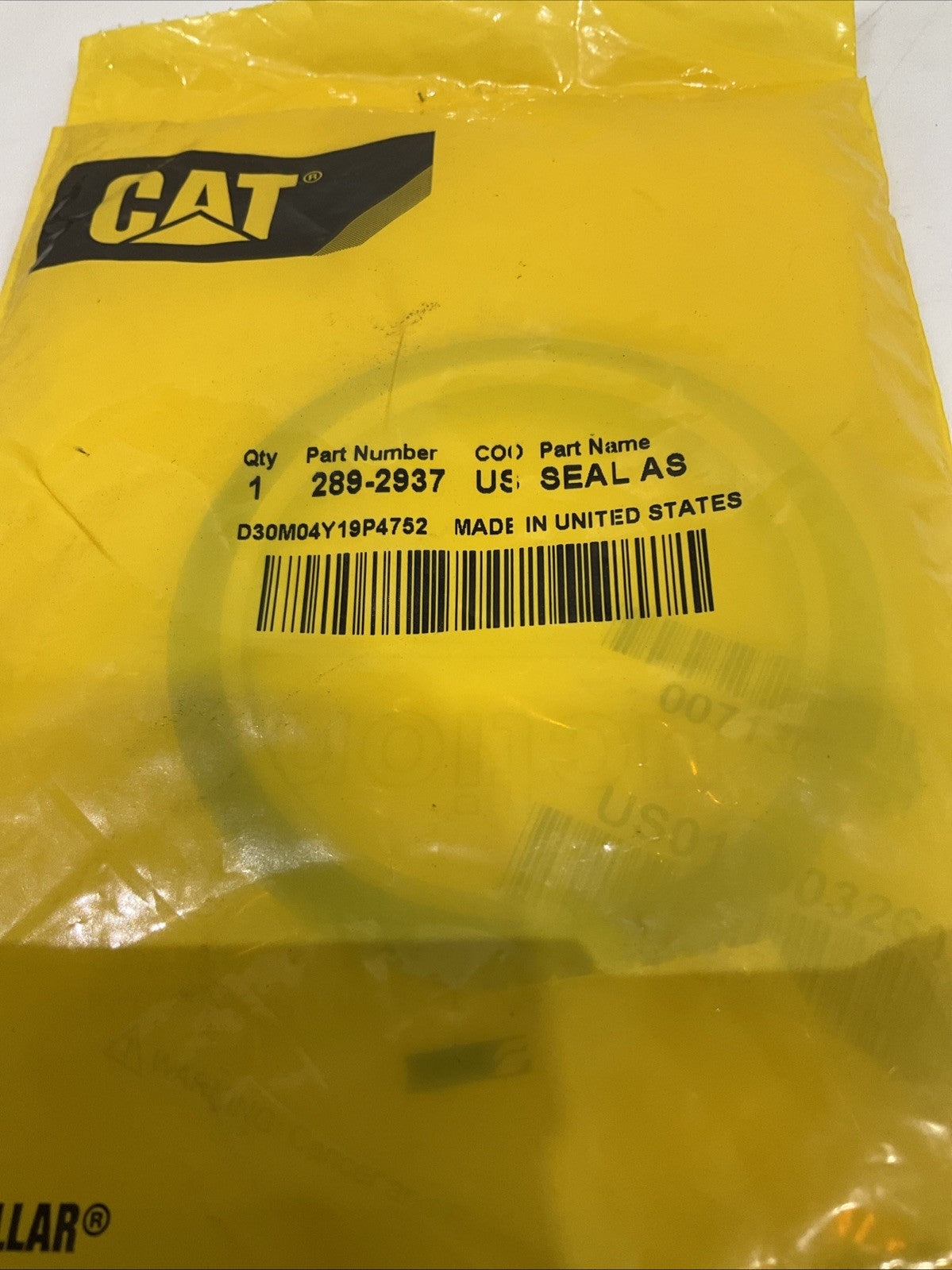 CAT-CATERPILLAR  289-2937  SEAL  ASSEMBLY-BUFFER LOT OF 2 Y2M