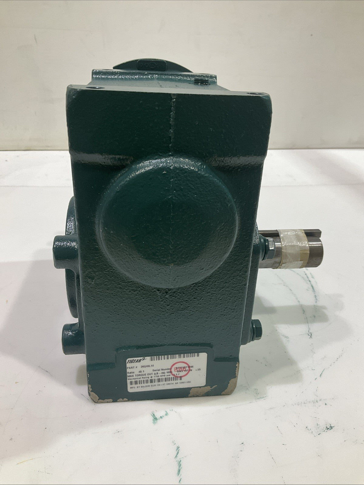 DODGE-BALDOR 26Q40L14 RIGHT ANGLE GEAR SPEED REDUCER QUILL INPUT SERIAL BT174671