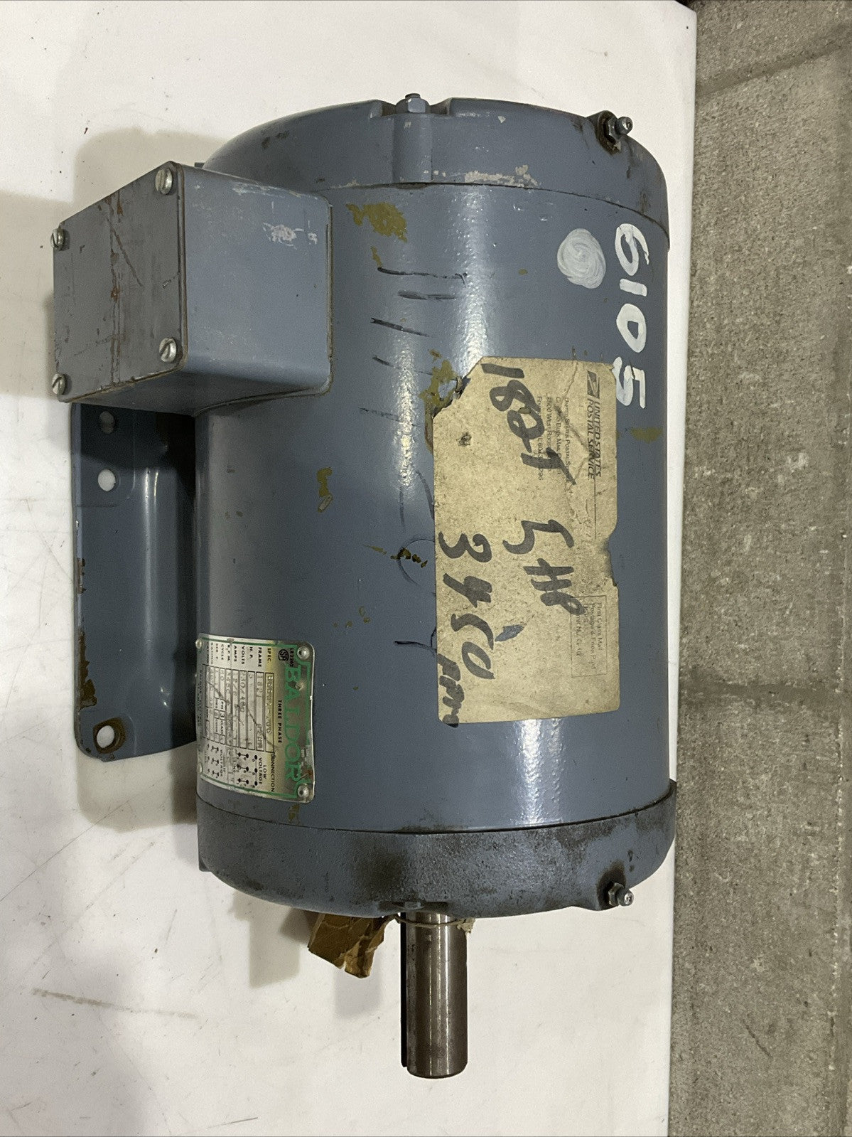 BALDOR 36B01-106 3212T INDUSTRIAL MOTOR 5 HP 230/460 V 3450 RPM 3 PH 12/6 AMP
