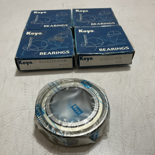 KOYO  6008ZZC3GXM  SHIELDED BALL  BEARING  LOT OF  4 R7T