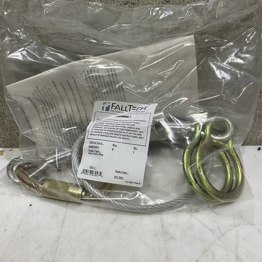 FALLTECH 84202DC3 3’ CABLE CARABINER SLIING ANCHOR COATED 373
