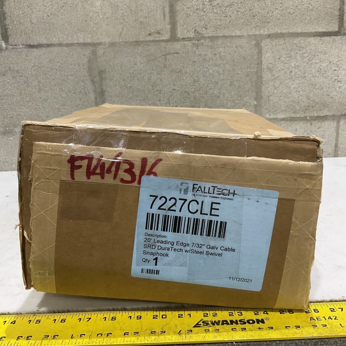 FALLTECH 7227CLE 20’ LEADING EDGE 7/32” GALVANIZED CABLE SRD DURATECH 881