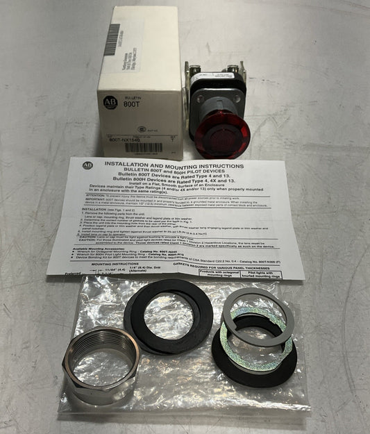 A-B ALLEN-BRADLEY 800T-NX1540 ILLUMINATED EMERGENCY PUSH STOP BUTTON  U3S