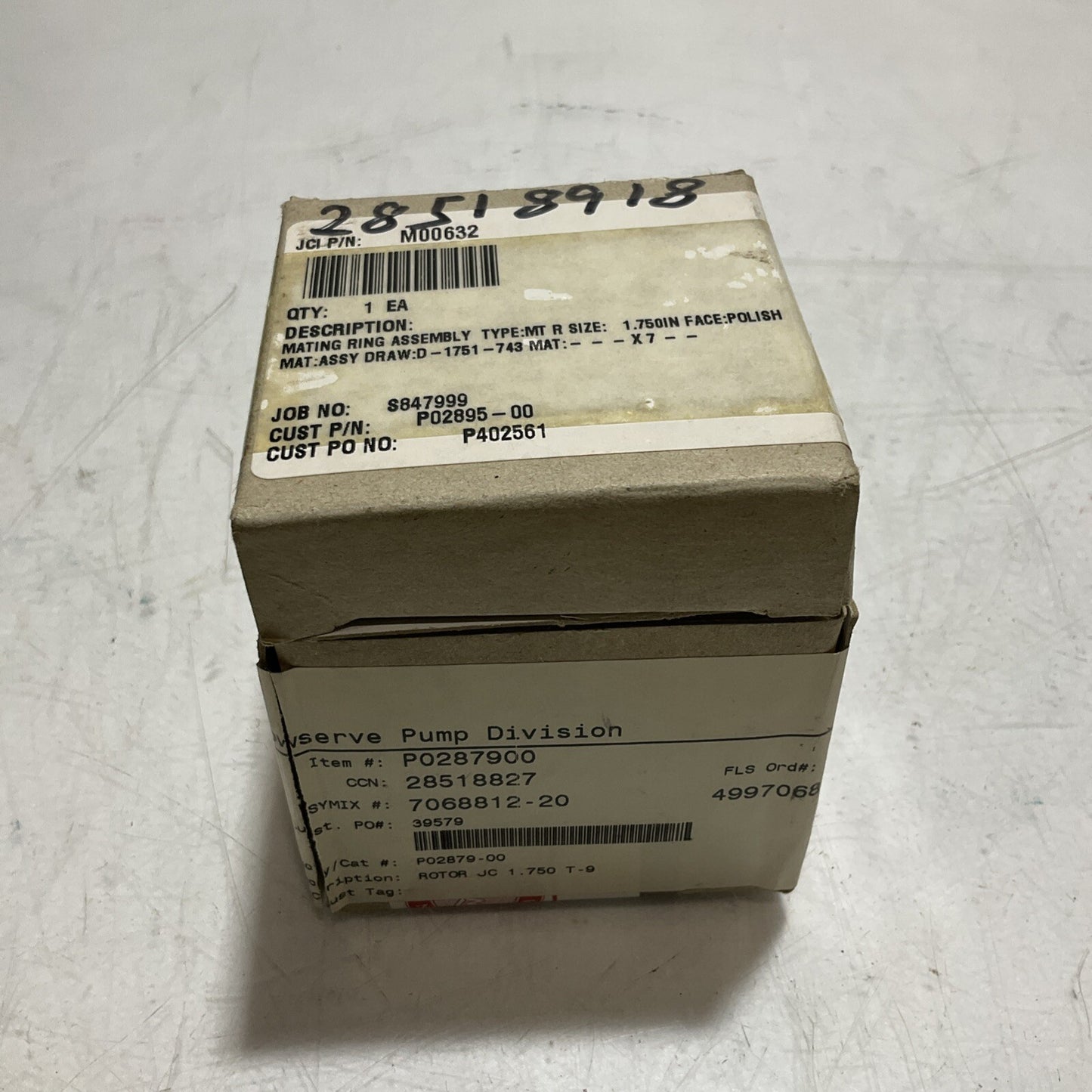FLOWSERVE P0287900 ROTOR/M00632 P02895-00 PUMP DIVISION MATING RING ASSEMBLY 373
