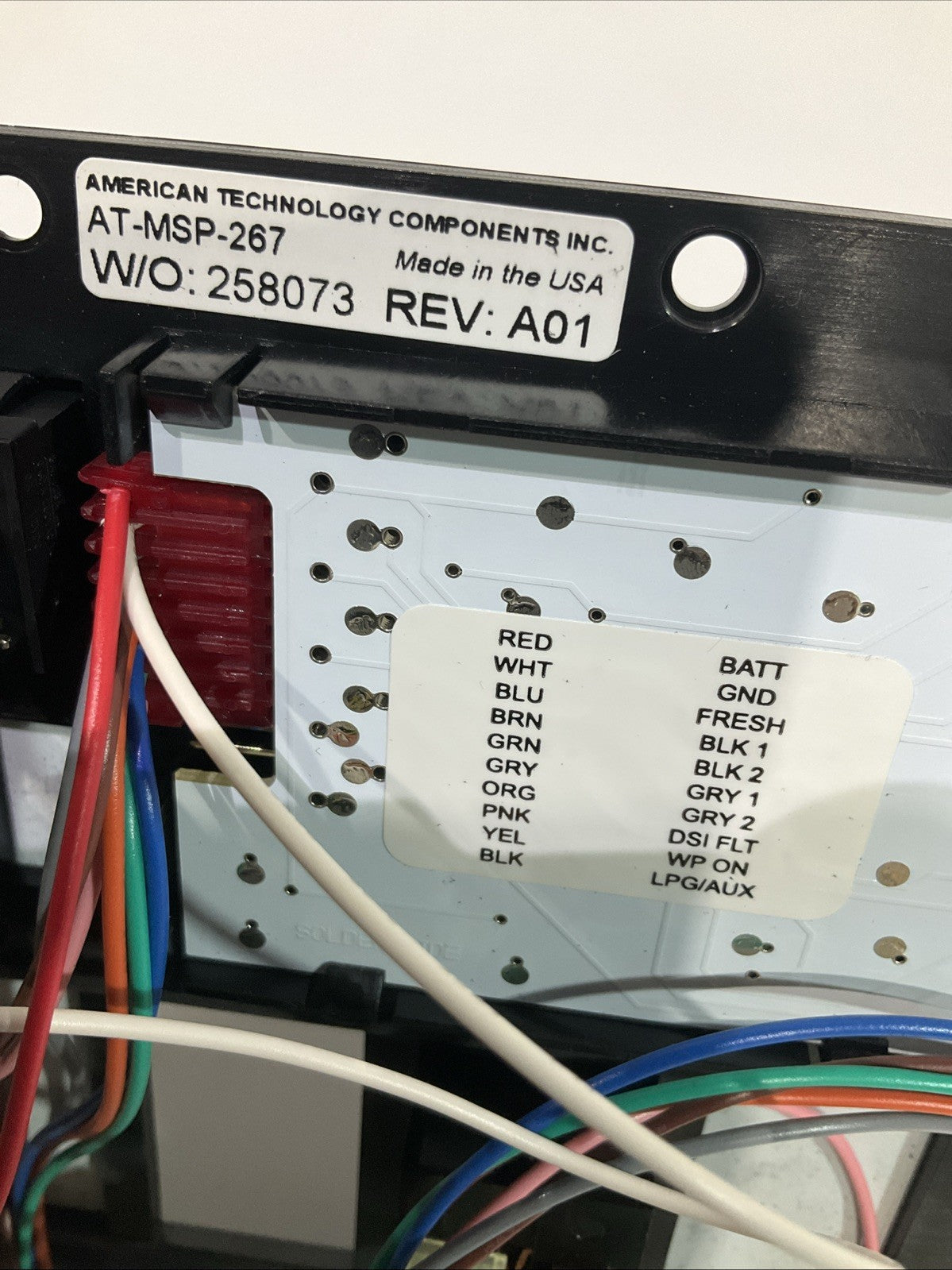 AMERICAN  TECHNOLOGY  COMPONENTS RV AT-MSP-267  MULTI-SWITCH CONTROL  PANNEL Y2M