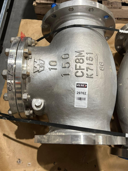 DSI WILLIAMS SWING CHECK VALVE FIG S151F62N-316 10 IN 150 LB 275 PSI @ 100 F V2M