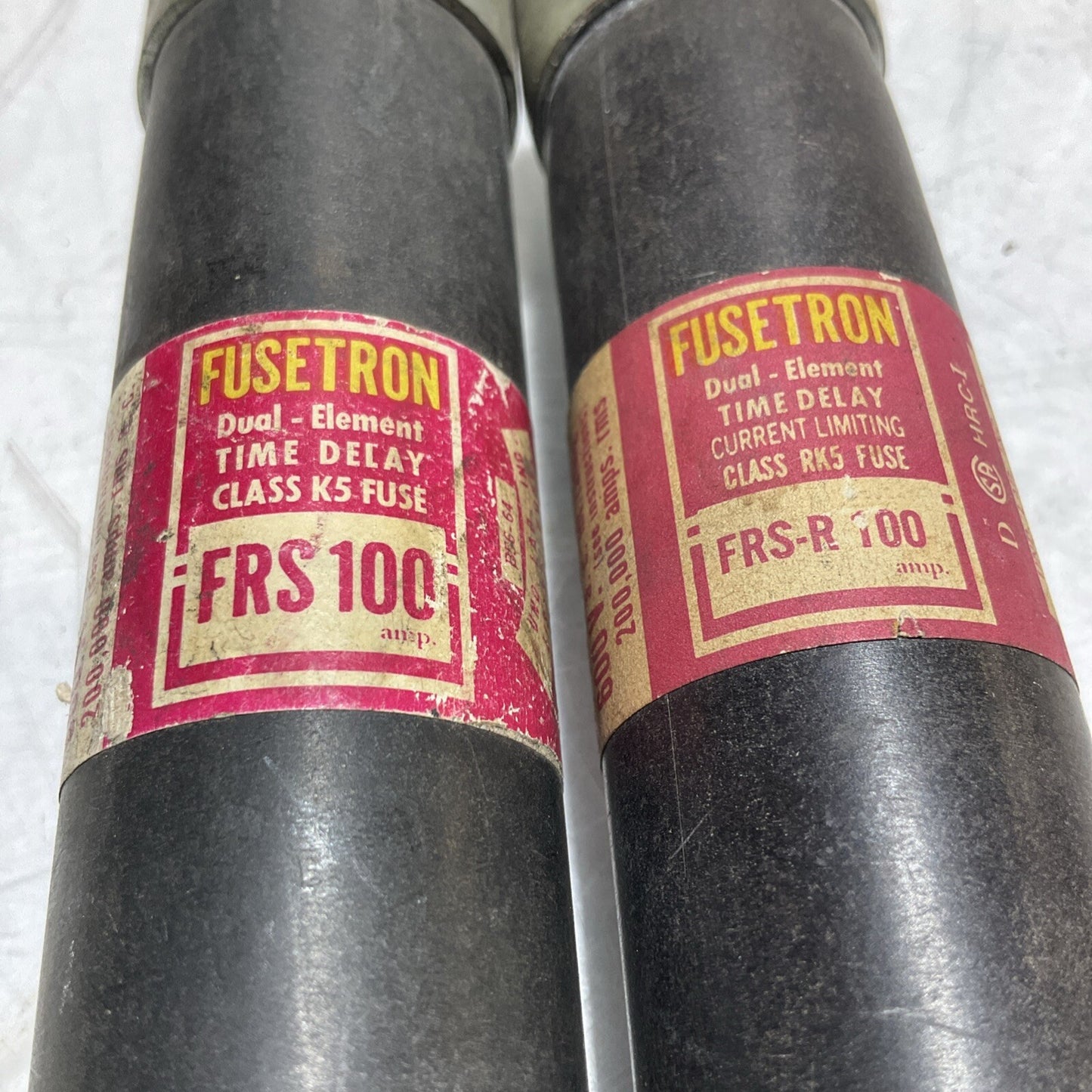 FUSETRON FRS-100 FRS-R-100 DUAL  ELEMENT  TIME DELAY 600V CLASS K5 FUSE QTY 2