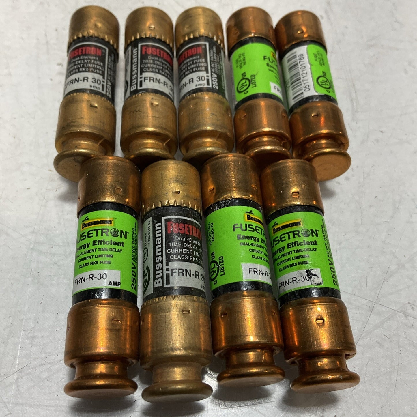 BUSSMANN  FRN-R-30  FUSETRON CLASS RK5 DUAL-ELEMENT TIME  DELAY  LOT OF  9 U3S