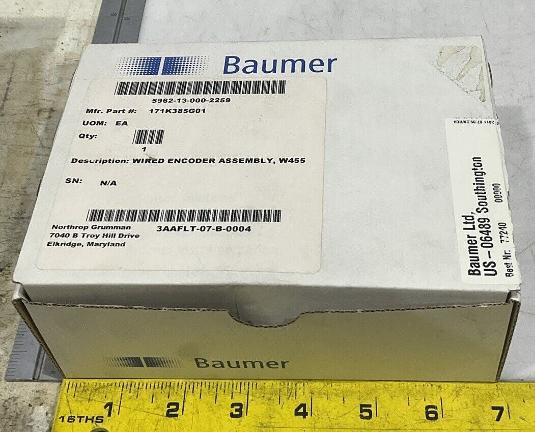 BAUMER BHF 16.05A2000/10600158 W455 WIRED ENCODER ASSEMBLY U3S