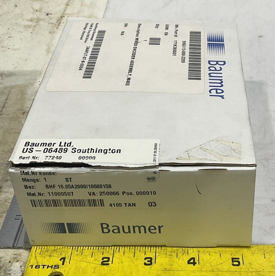 BAUMER BHF 16.05A2000/10600158 W455 WIRED ENCODER ASSEMBLY U3S