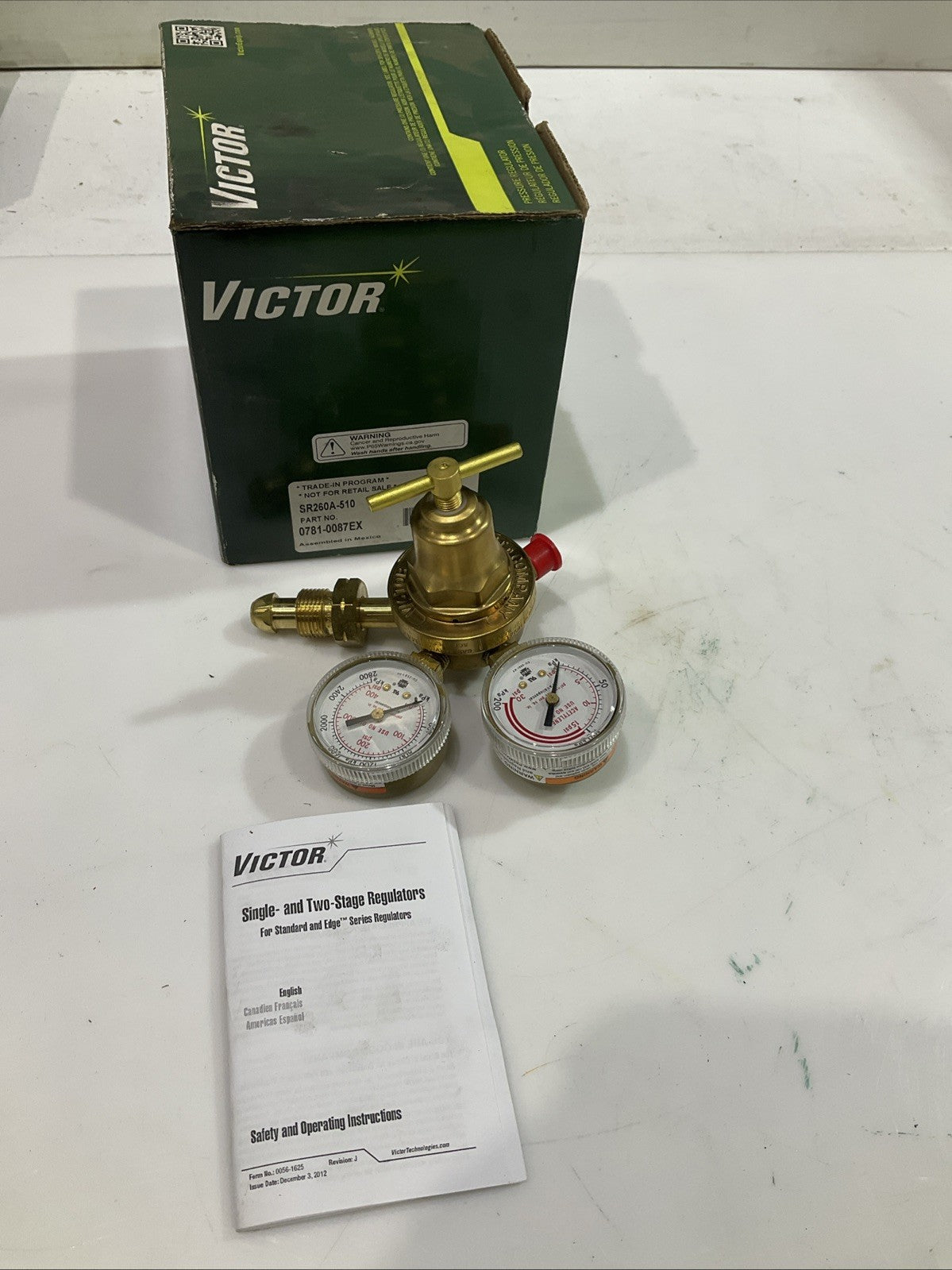 VICTOR CU-2581-HF  - 0781-0087EX SINGLE -AND TWO STAGE  GAS REGULATOR  SR250 Z2M