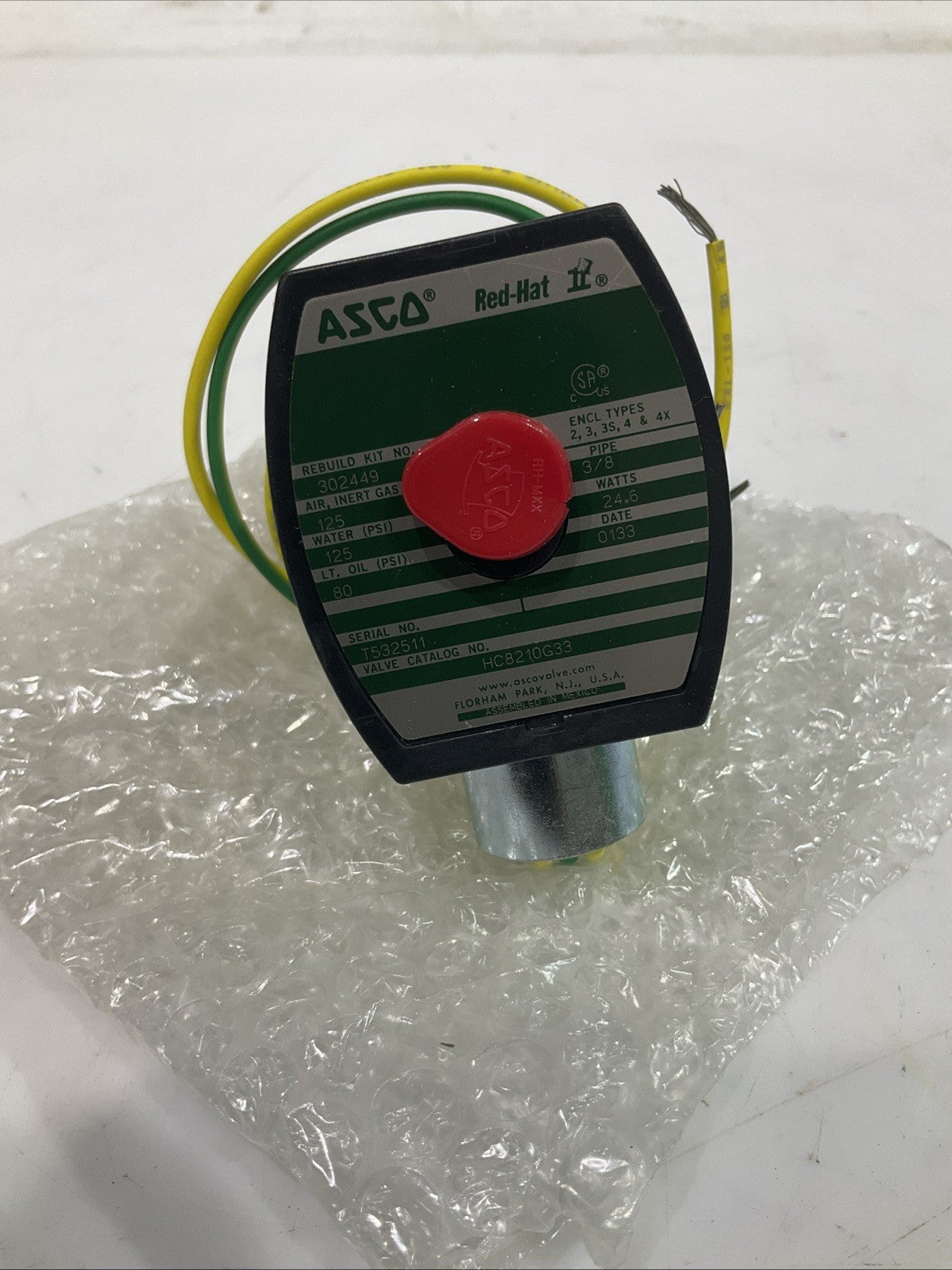 ASCO RED-HAT  HC8210G33  GENERAL  PURPOSE  SOLENOID VALVE  T2M