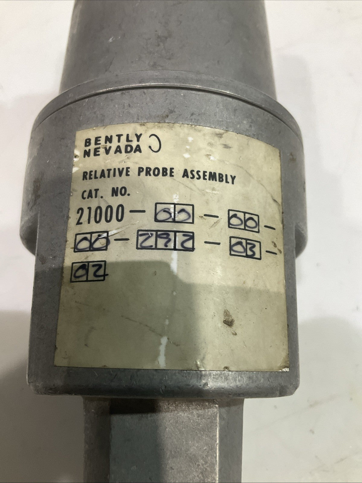 BENTLY NEVADA  21000  RELATIVE  PROBE  ALUMINUM HOUSING ASSEMBLY T2M