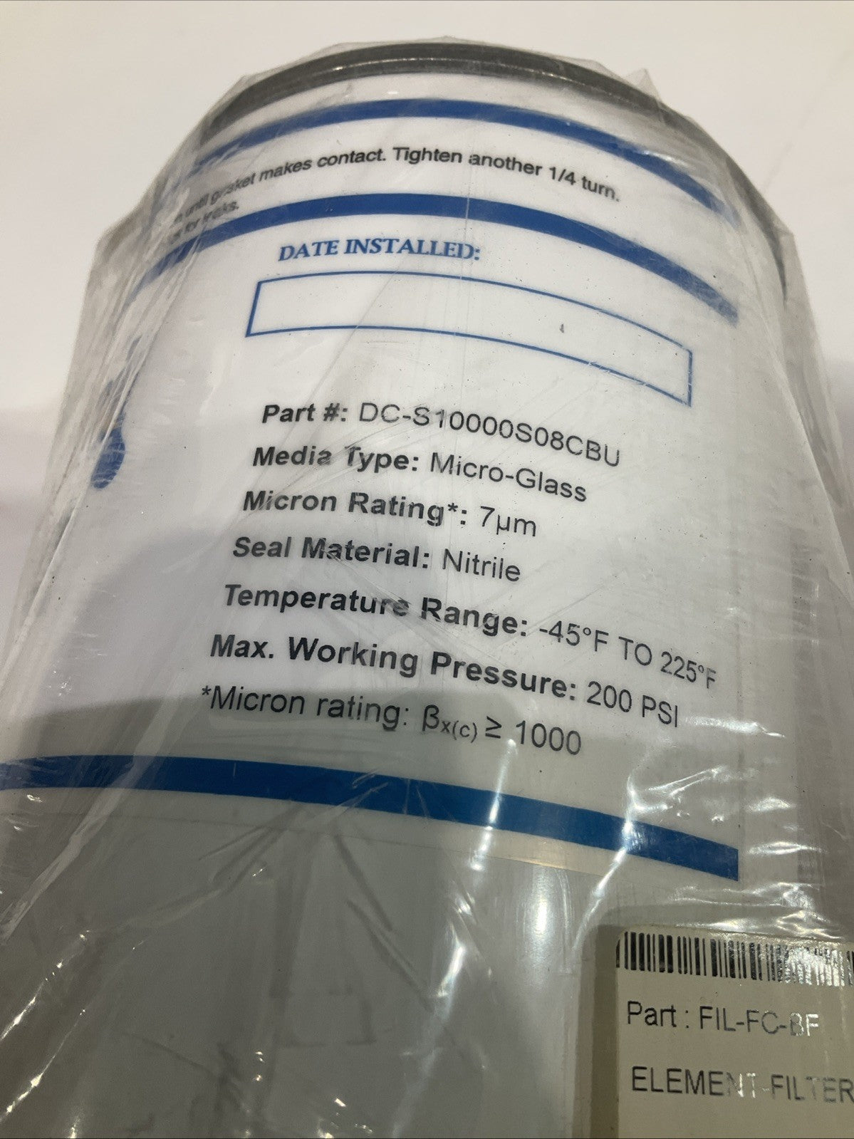 FLOWGUARD DC-10000S08CBU  DES-CASE  MICRO ELEMENT- FILTER - FC-BF CANISTER  T2M