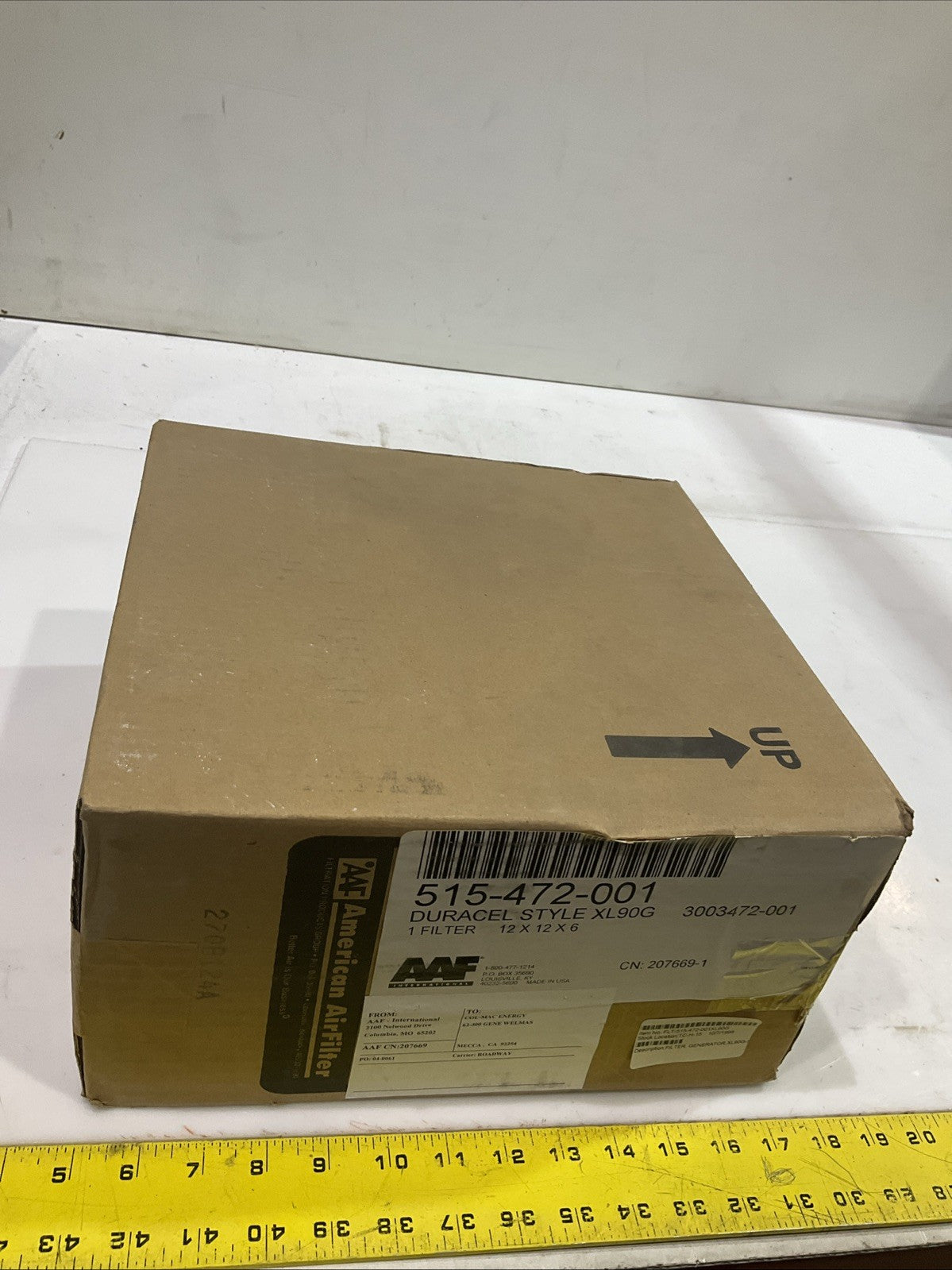 DURACEL  ALSTOM AAF XL90G  SE-721 76  FILTER  12X12X6 STYLE XL90G  T2M