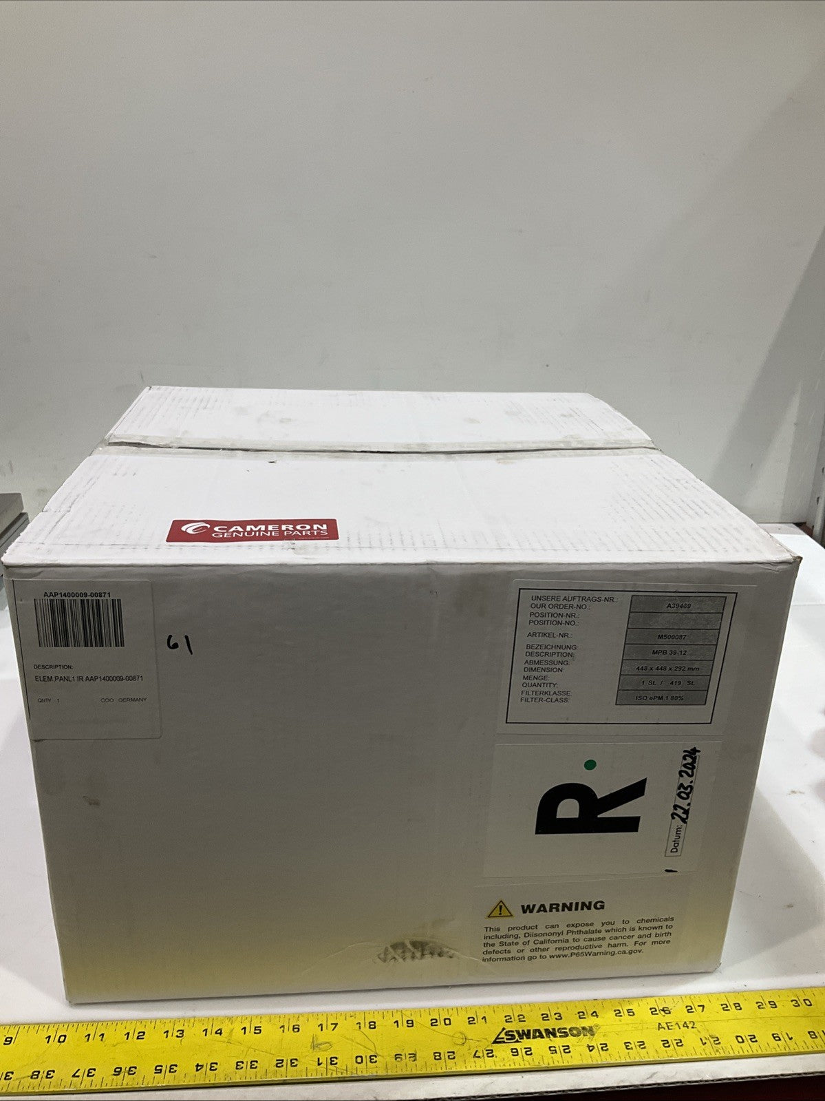 CAMERON GENUINE PART  AAP1400009-00871 ECO-FILTER PANEL ELEMENT  Y2M