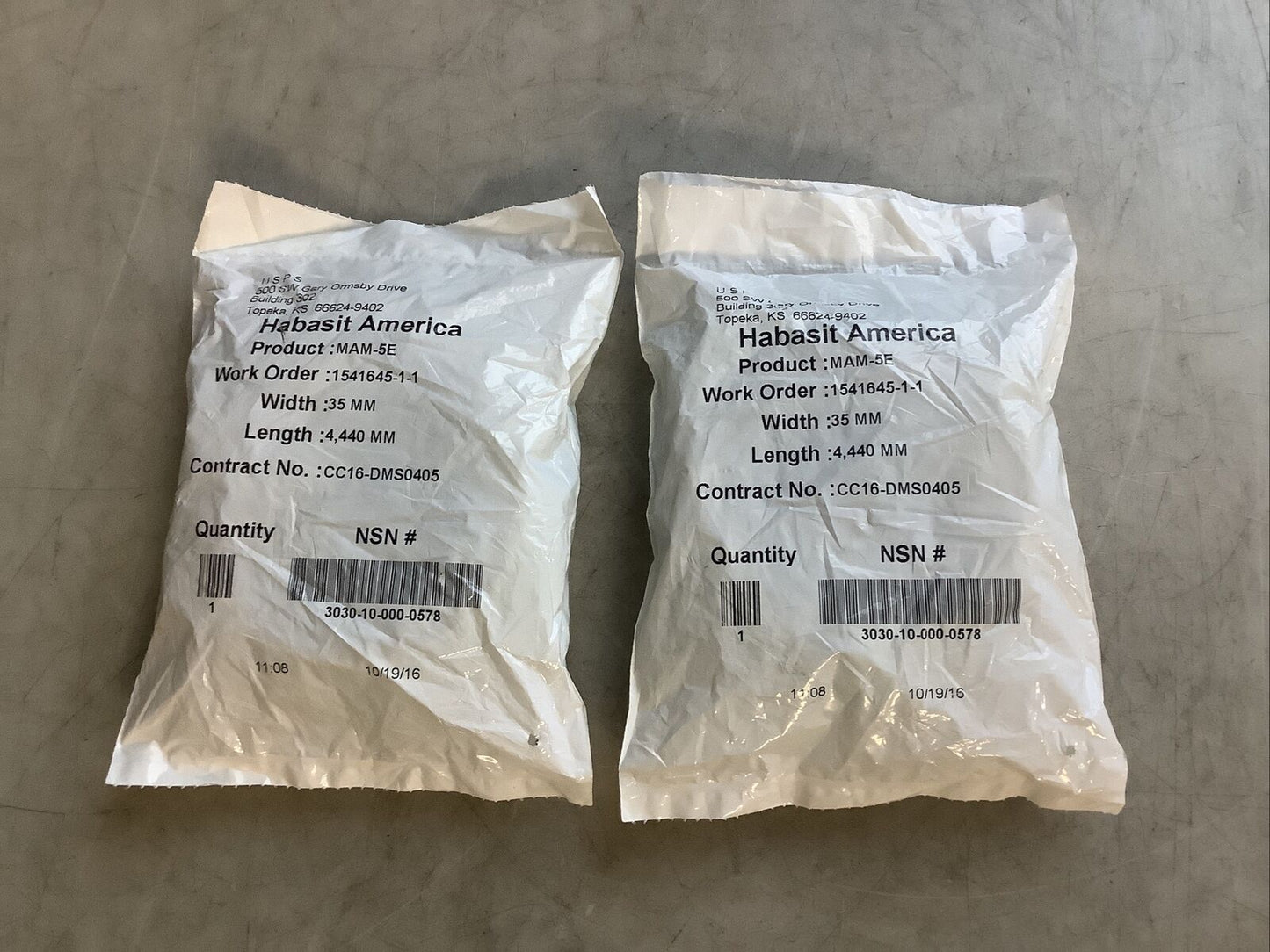 HABASIT AMERICA MAM-5E CONVEYOR BELTS 35 MM X 4440 MM U3S - LOT OF 2