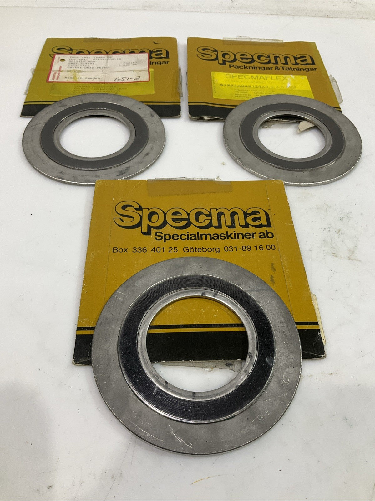 SPECMA SPECMAFLEX  316L  MANHOLE  GASKET 61X71X94X124X4,5/3,0 MM LOT OF  3  T2M