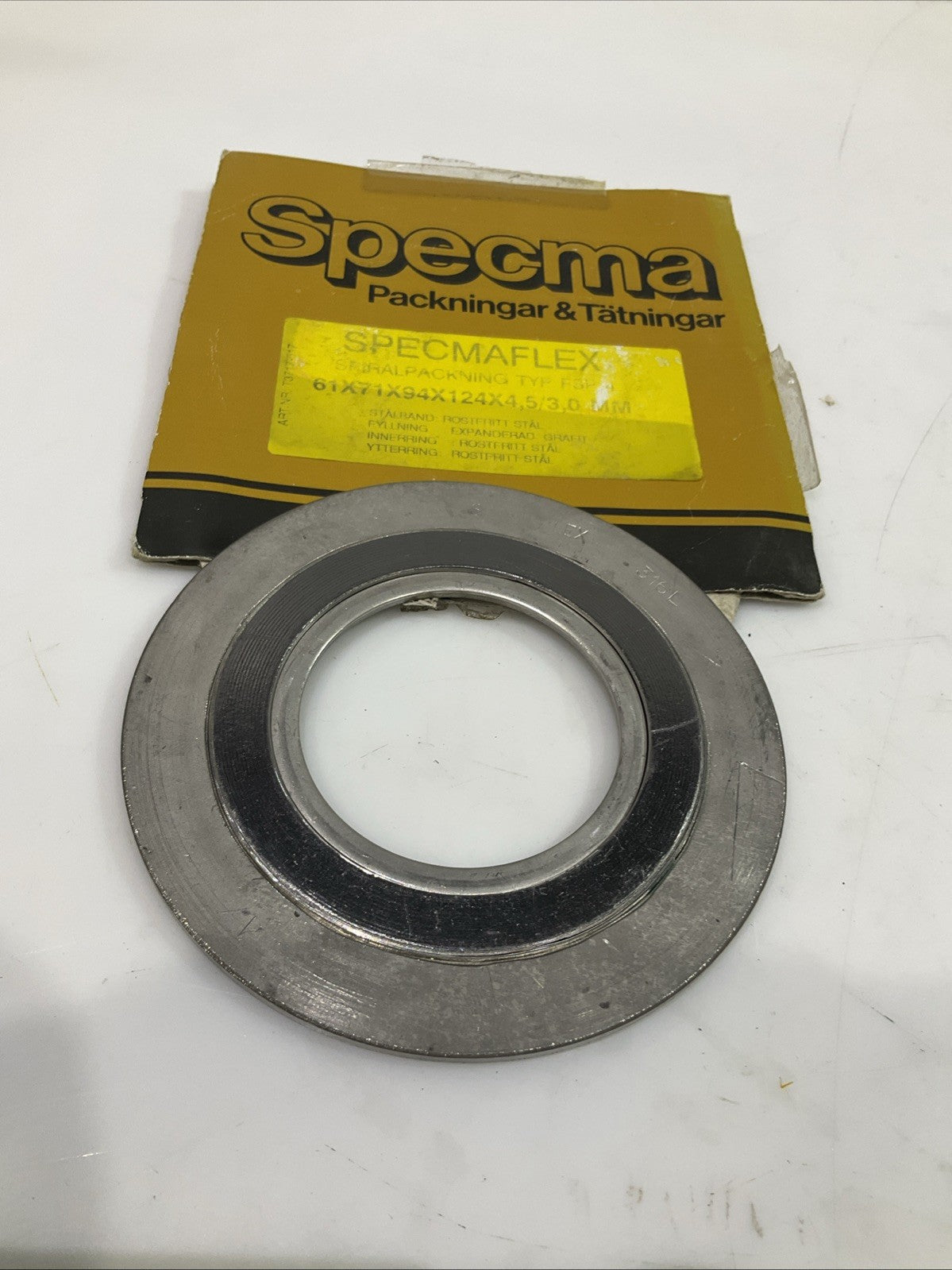 SPECMA SPECMAFLEX  316L  MANHOLE  GASKET 61X71X94X124X4,5/3,0 MM LOT OF  3  T2M