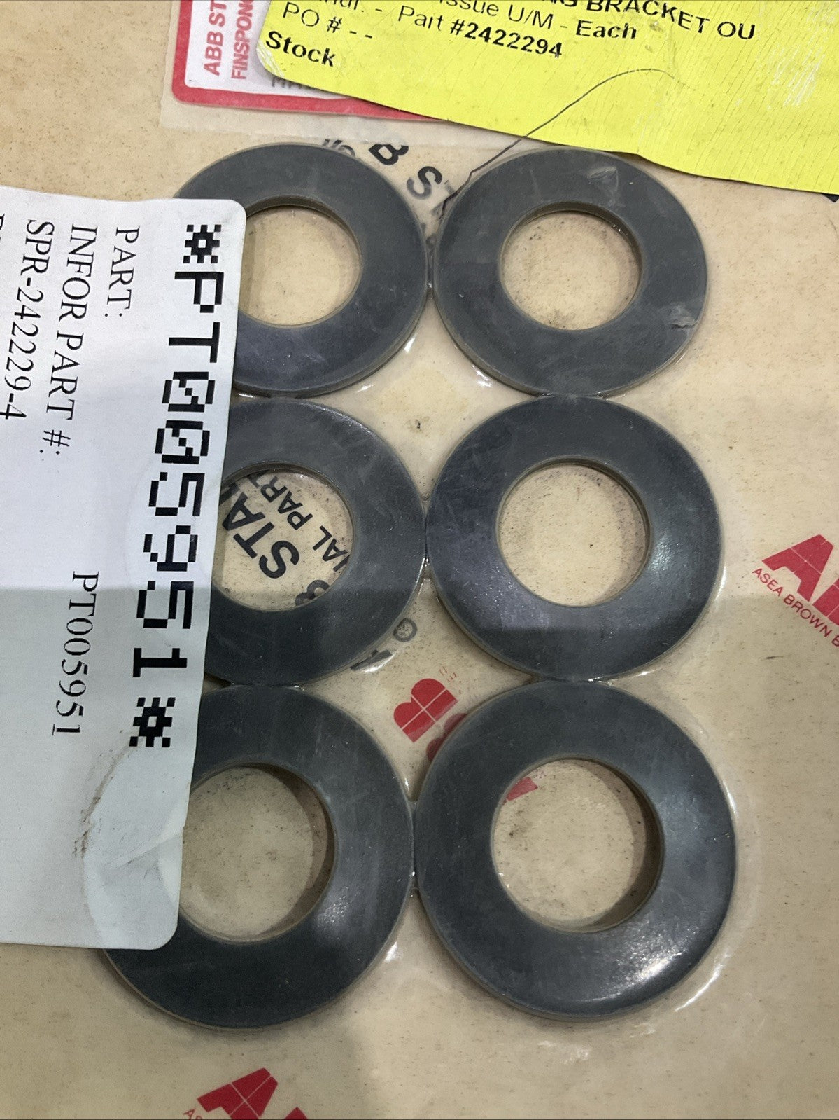 ABB  PT005951 - 2422294  SPRING CUP BEARING  BRACKET  LOT OF 6  T2M