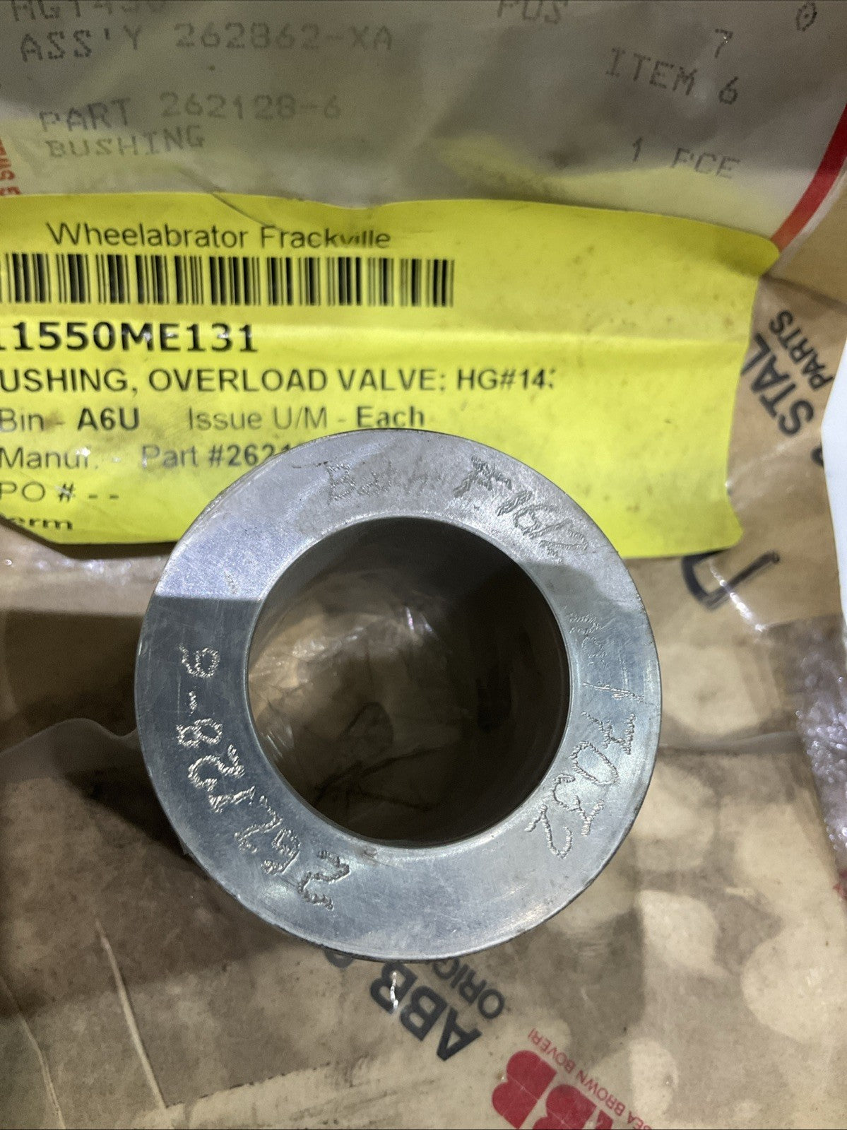 ABB  262128-6  BUSHING OVERLOAD VALVE  T2M