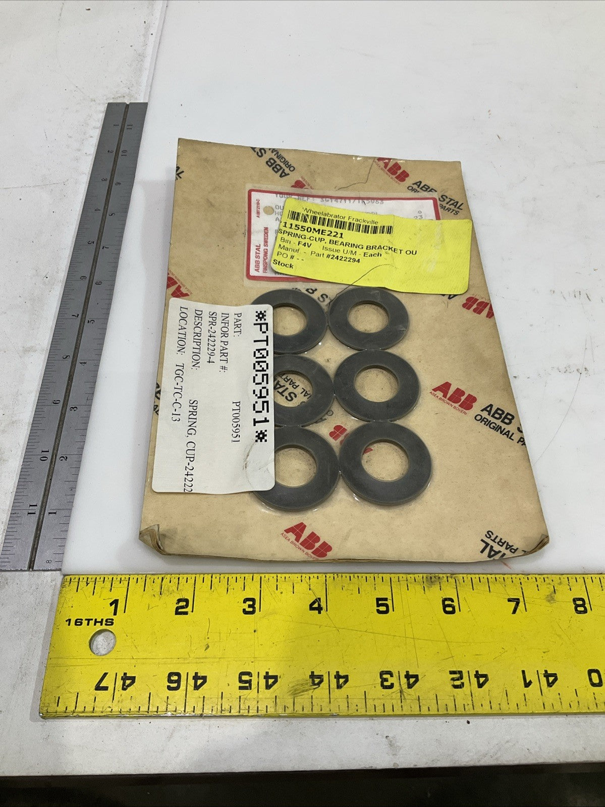 ABB  PT005951 - 2422294  SPRING CUP BEARING  BRACKET  LOT OF 6  T2M