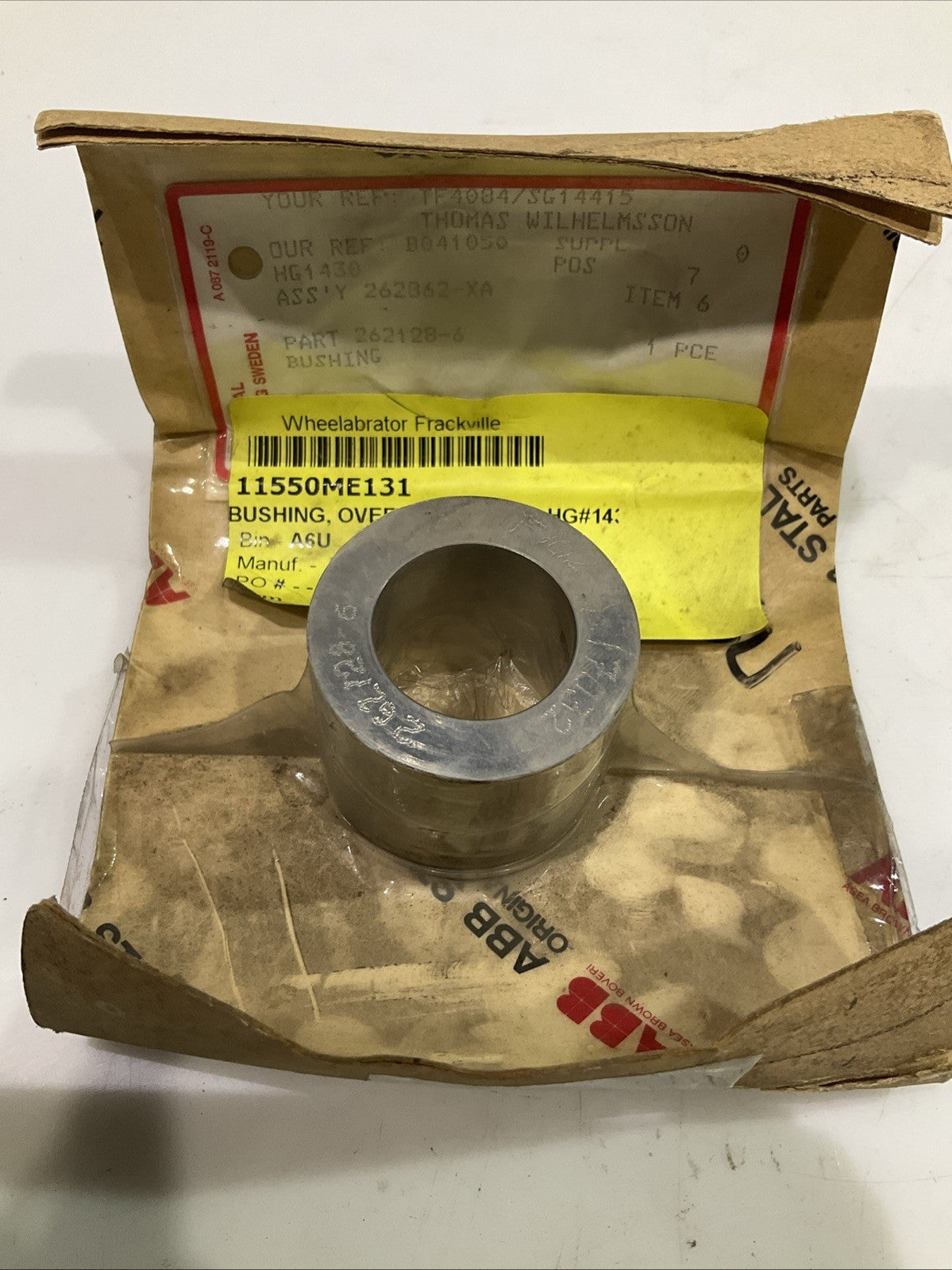 ABB  262128-6  BUSHING OVERLOAD VALVE  T2M