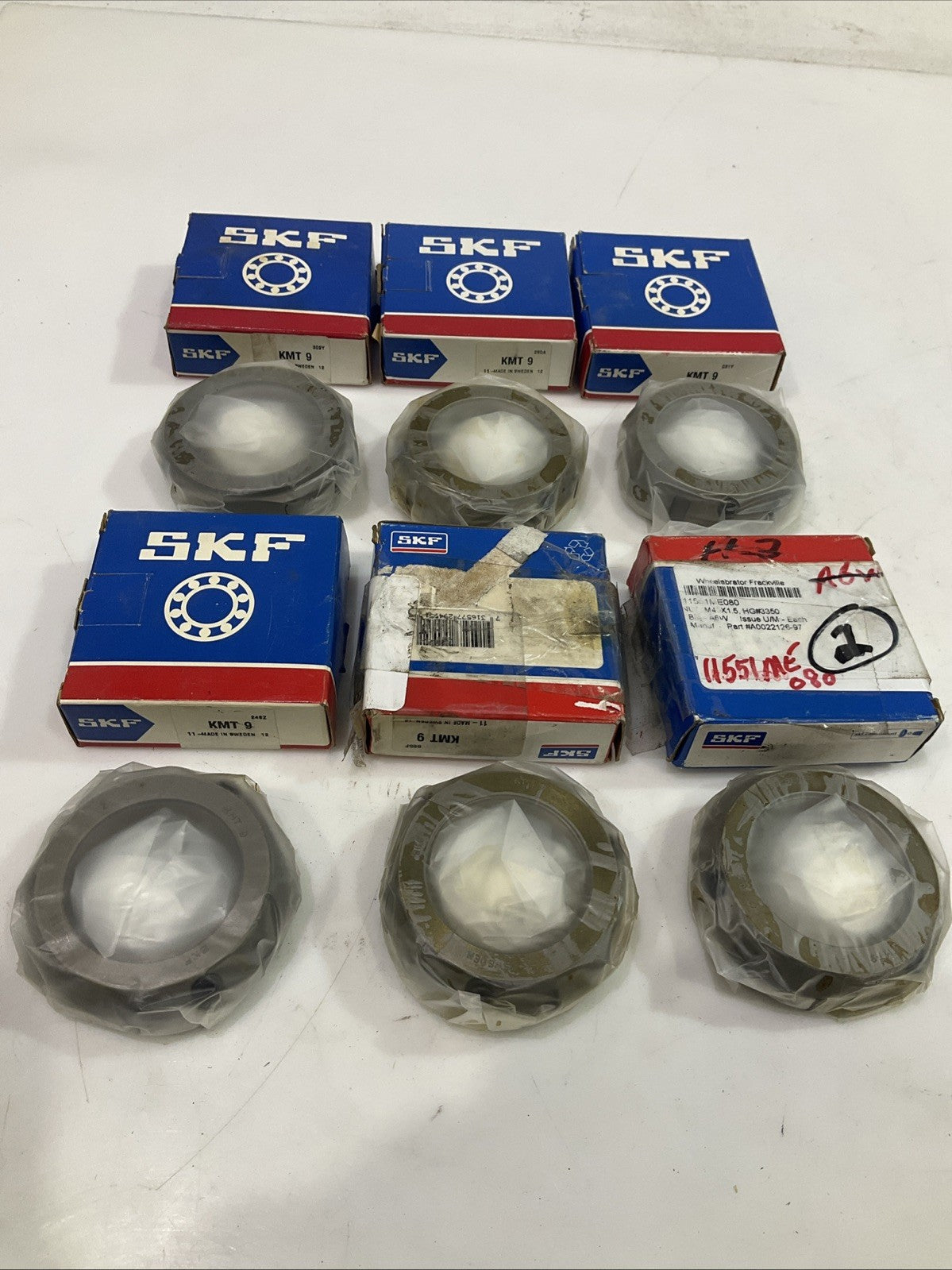 SKF  KMT9  PRECISION LOCK  NUT WITH LOCKING PIN LOT OF 6  T2M