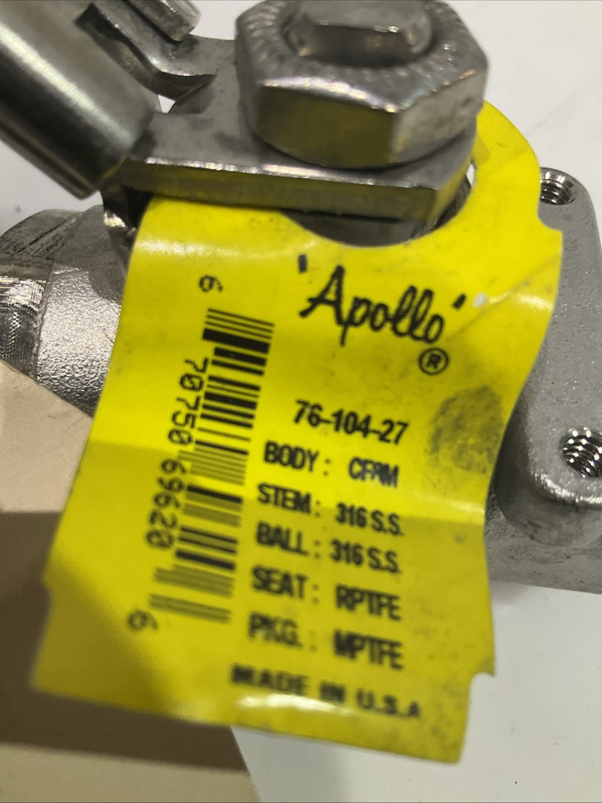 APPOLLO  76-104-27   BALL  VALVE   3/4 SS-JOP   T2M