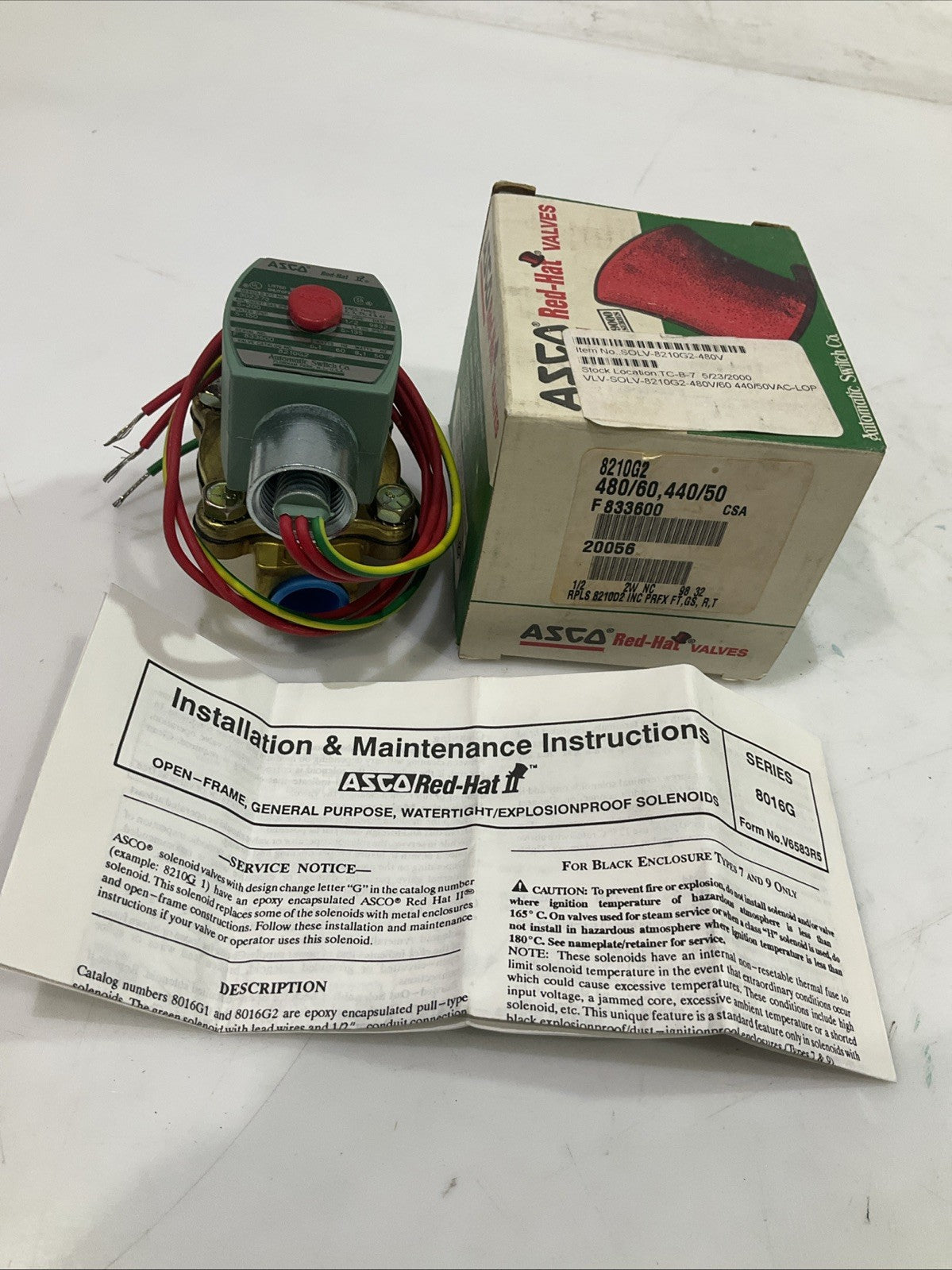 ASCO RED-HAT  8210G2   SOLENOID VALVE  T2M